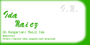 ida maicz business card